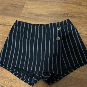 Cotton Candy Black and White Striped Skorts